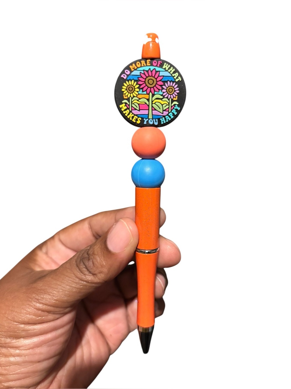 Handcrafted  Beaded Pen with quote “do more of what makes you happy “